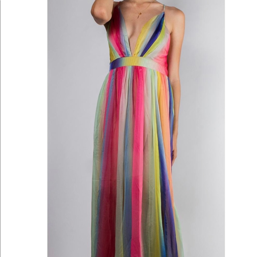 Multicolor Striped Maxi Dress